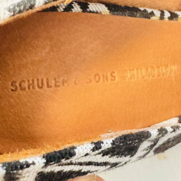 Schuler & Sons Shoes Womens 7.5 Black White Geometric Chunky Heels Anthropologie - Picture 11 of 12